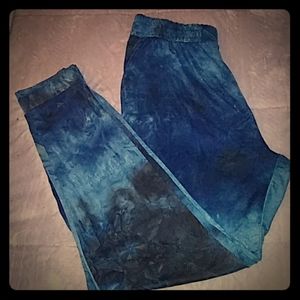 Blue tie-dye joggers